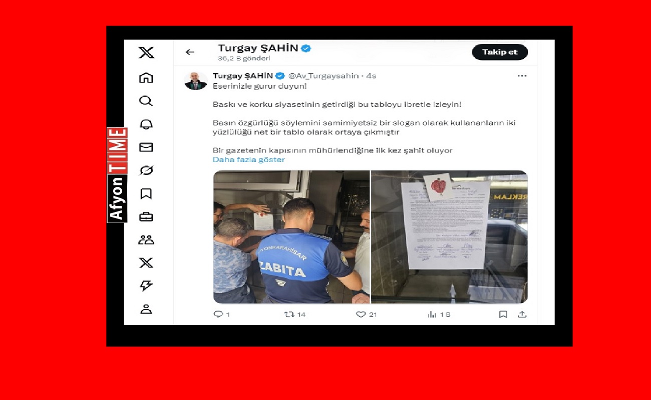 Kocatepe Gazetesinin kapısına Mühür vuruldu