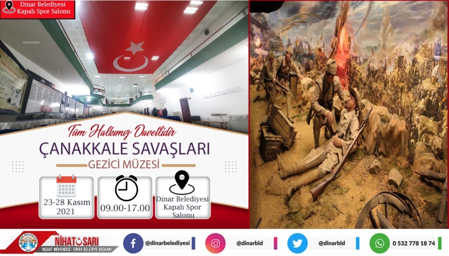 Çanakkale Savaşları Gezici Müzesi Dinarda