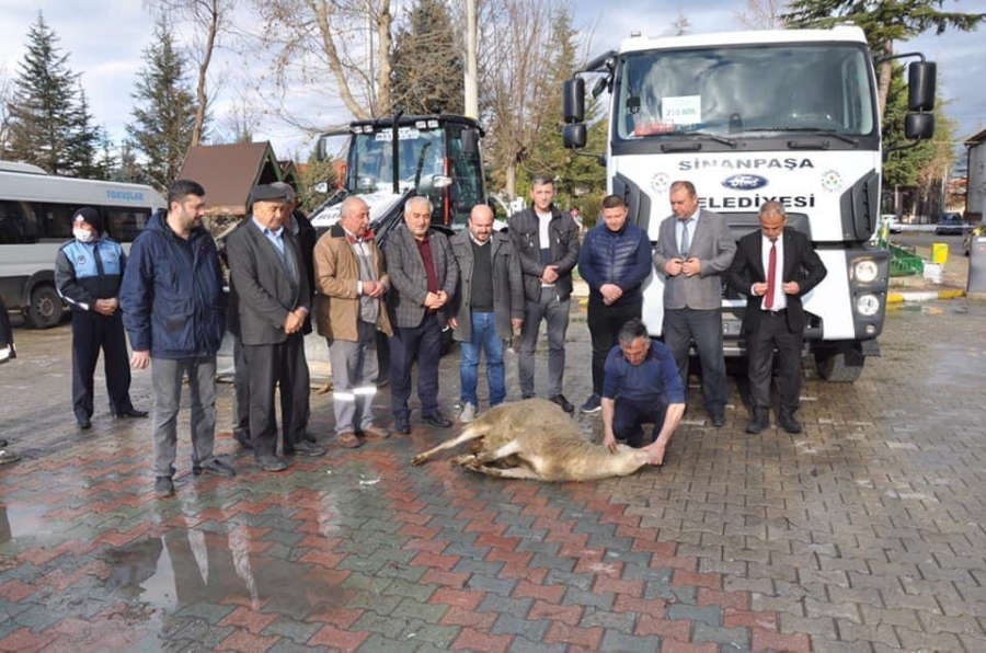 Başkan Karaman yeni araç için Kurban kesti