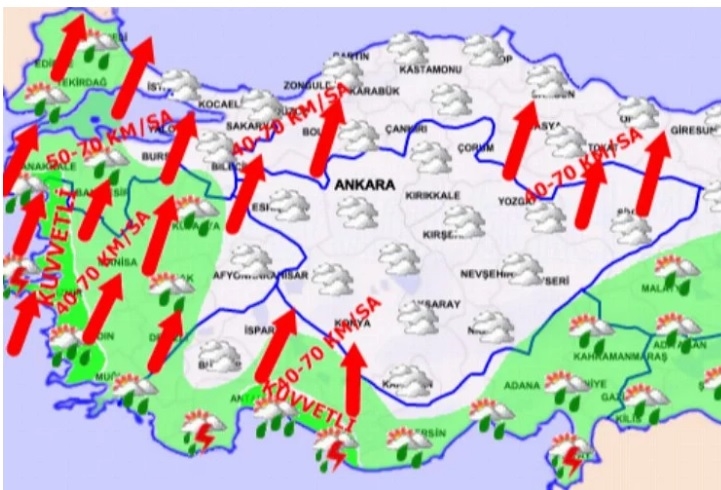 Meteorolojiden lodos, sel ve dolu uyarısı