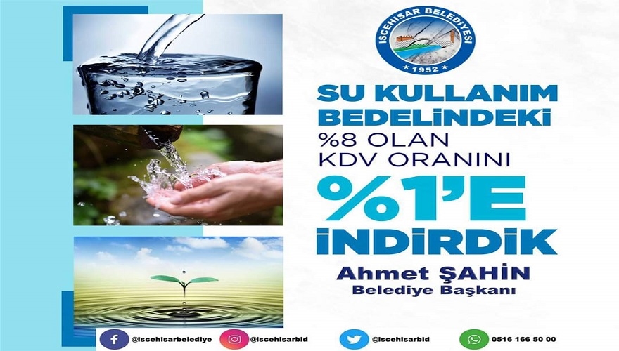 Başkan Şahin suda KDV'yi düşürdük