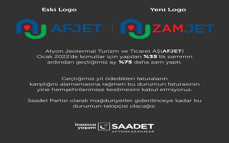 Saadet partisinden tepki AFJET değil ZAMJET