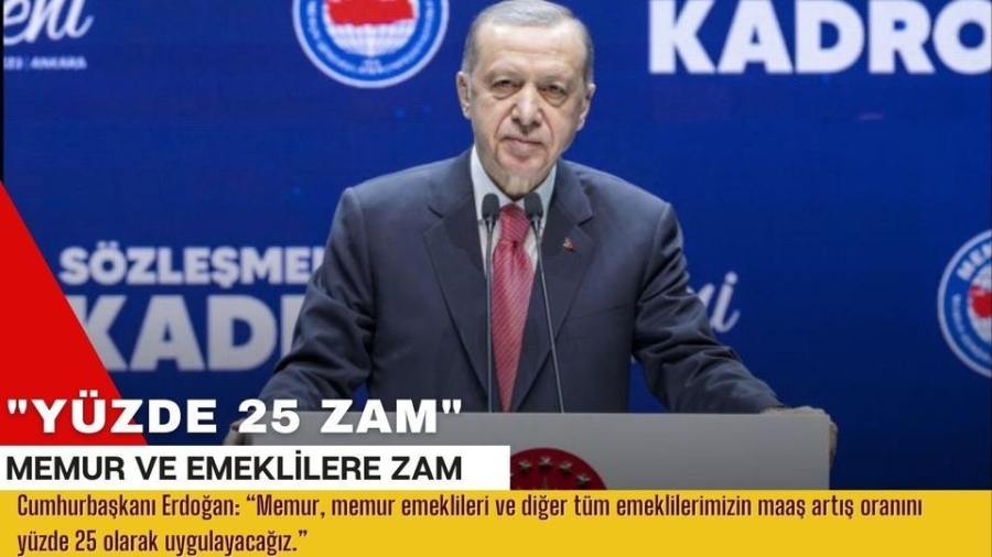 Memur ve Emeklilere %25 Zam