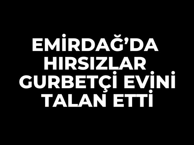 Hırsızlar Gurbetçi Evini talan etti