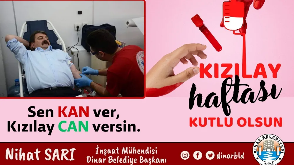 Belediye Başkanı Nihat Sarı’dan Kızılay Haftası Mesajı