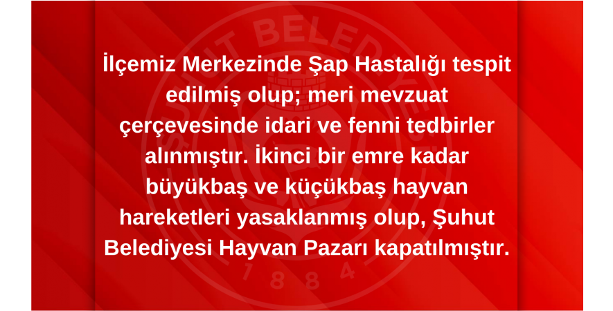 şap hastalığı görüldü hayvan pazarı kapatıldı