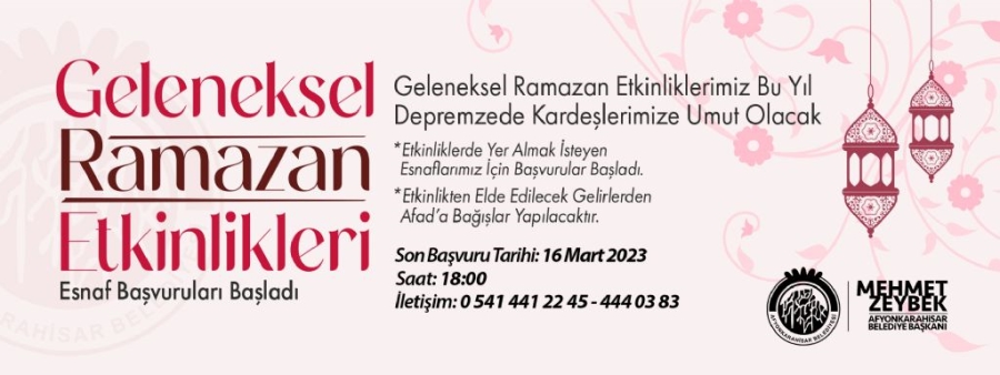 Geleneksel Ramazan etkinlikleri başlıyor