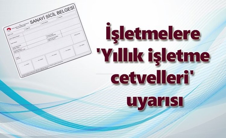 2022 Yılı Yıllık İşletme Cetvelinin Gönderilmesi