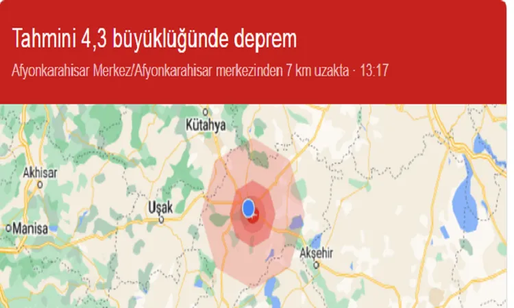 Afyonkarahisar'da deprem