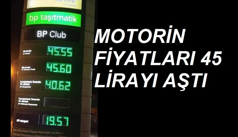 Mazot fiyatları 45 lirayı aştı