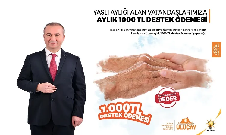 Yaşlılık aylığı alanlara 1000 lira da Uluçay dan