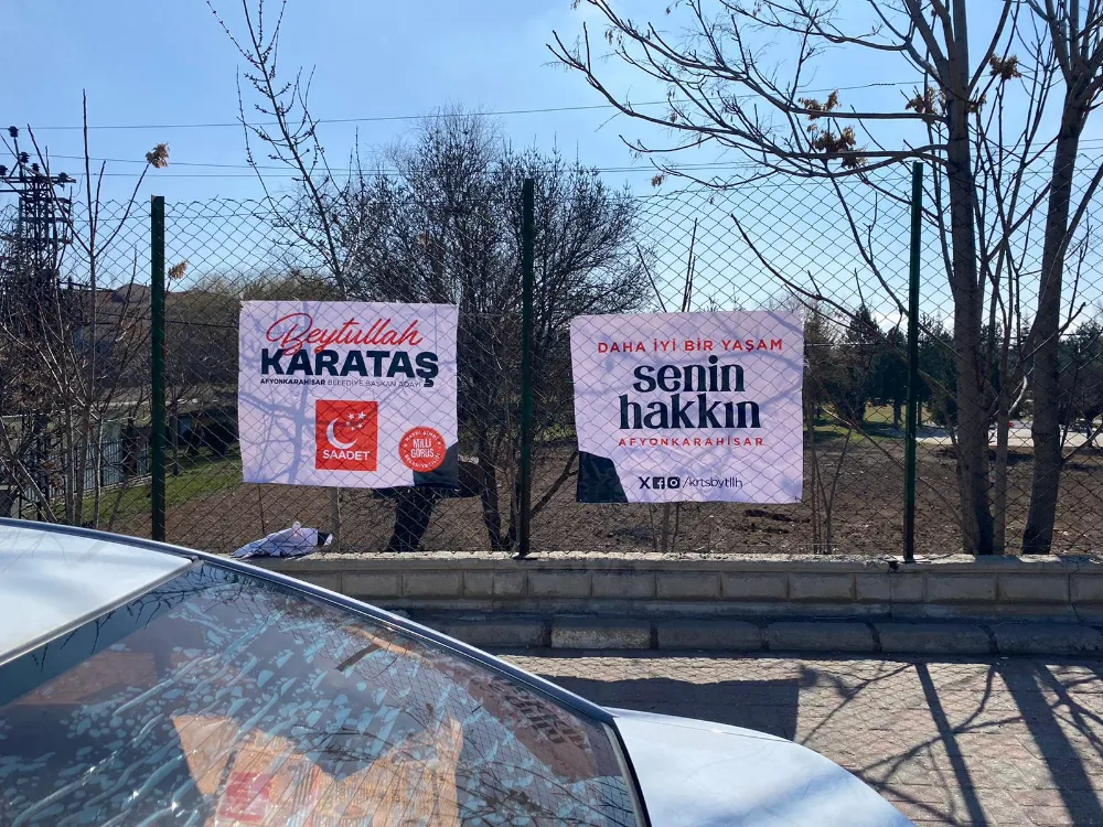 Saadet Partisinin seçim pankartlarına saldırı yapıldı