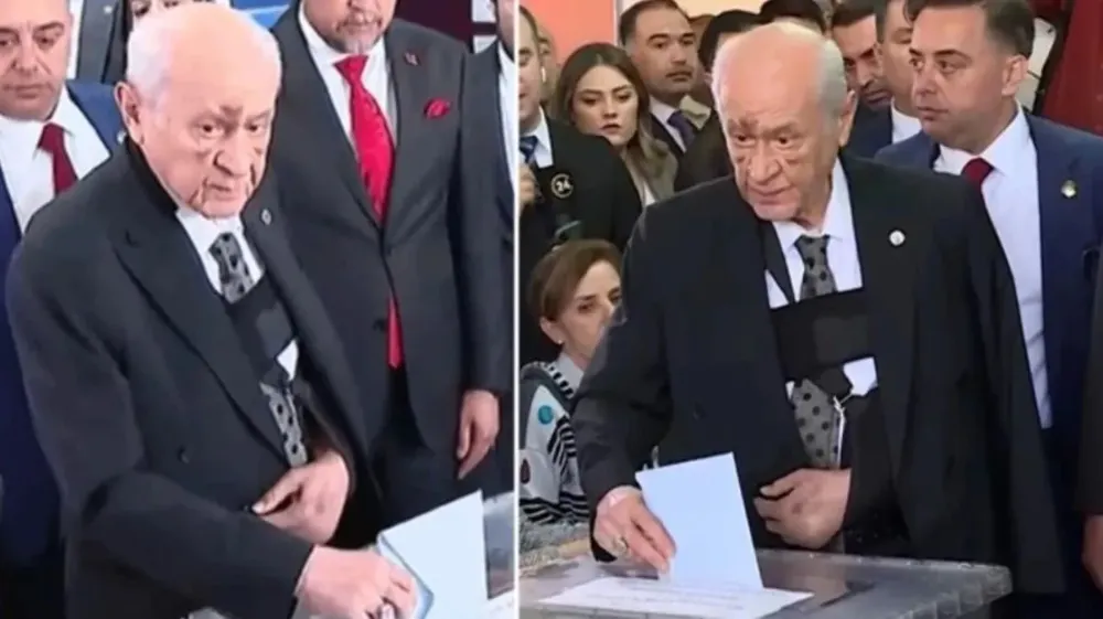 Bahçeli oy kullanmaya böyle geldi