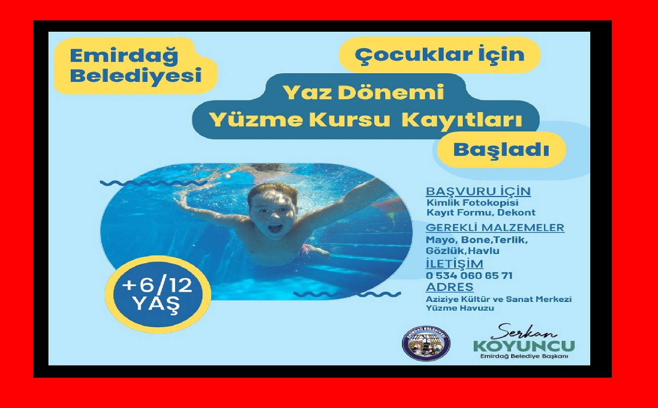 Çocuklar için yaz dönemi yüzme kursu başladı