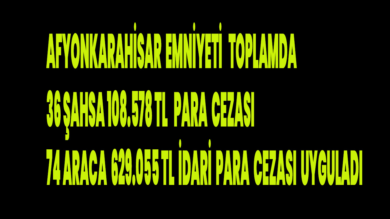 Afyon Emniyeti çalışmalarını aralıksız sürdürüyor