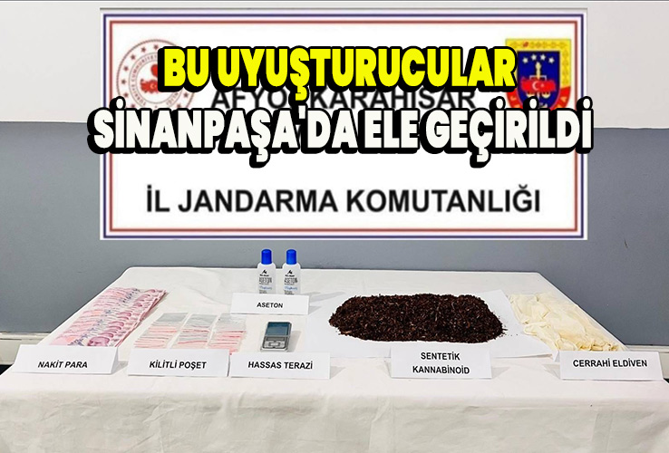 Bu uyuşturucular Sinanpaşa'da ele geçirildi