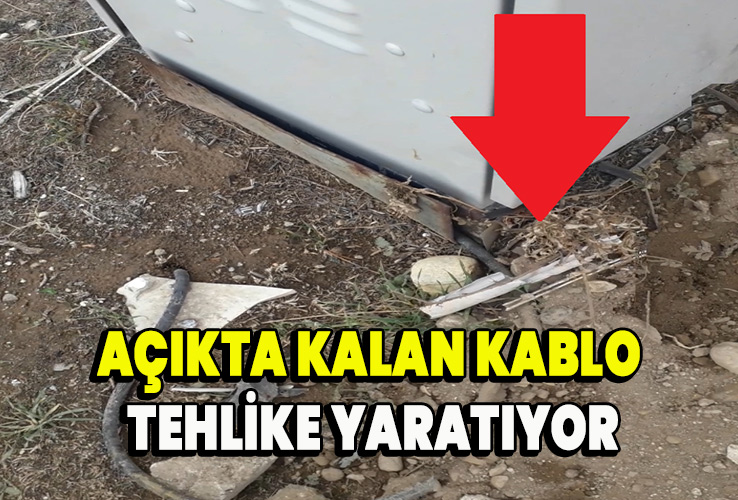 Açıkta kalan kablo tehlike yaratıyor