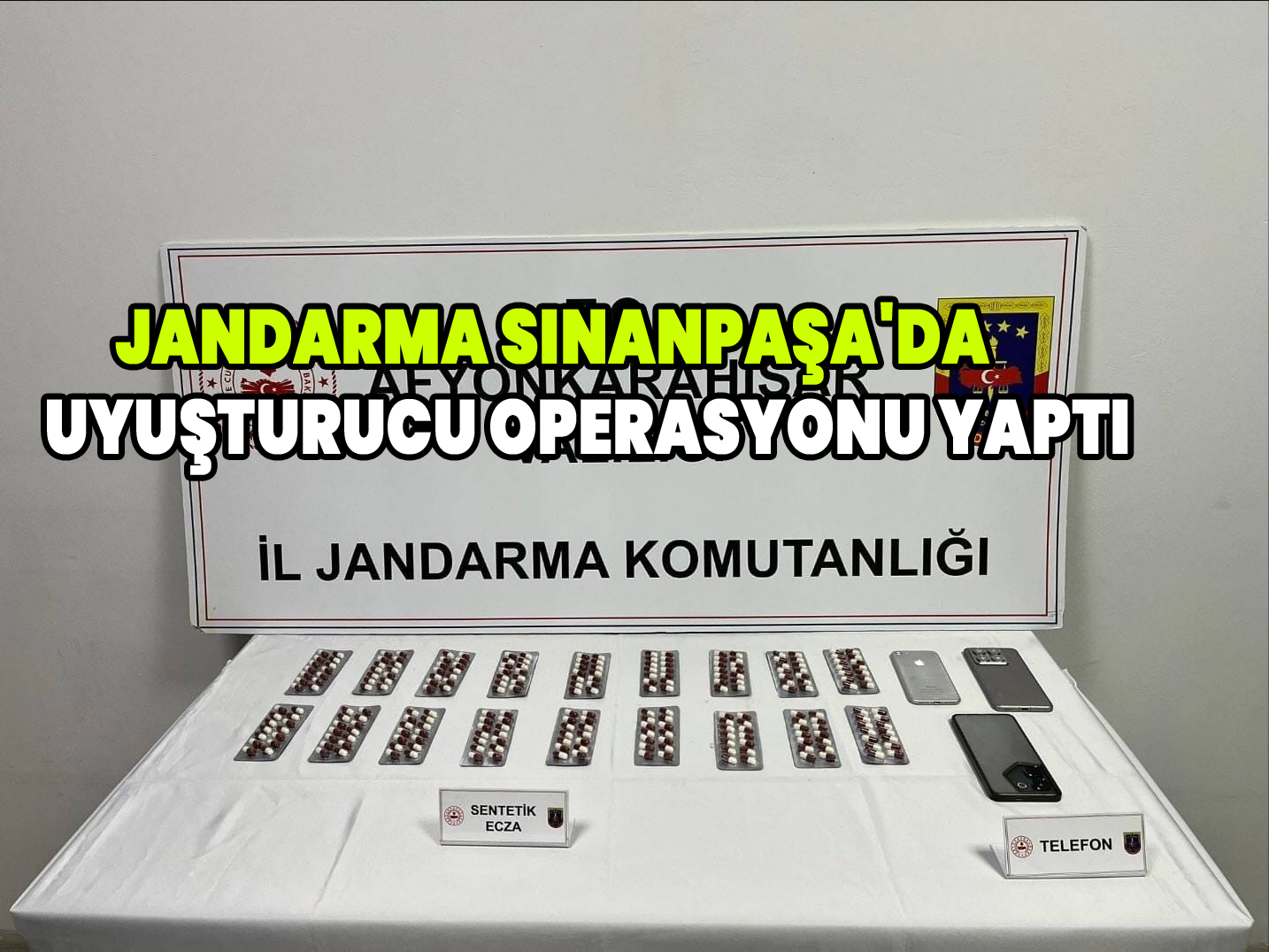 Jandarma Sinanpaşa'da uyuşturucu operasyonu yaptı
