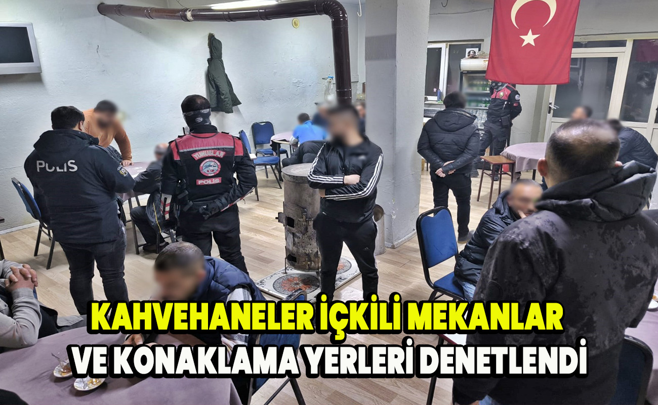 Kahvehaneler içkili mekanlar ve konaklama yerleri denetlendi