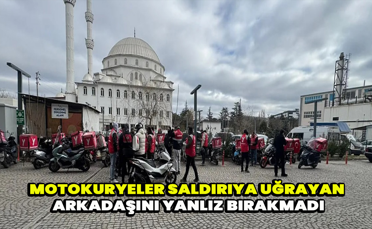 Motokuryeler saldırıya uğrayan arkadaşını yanlız bırakmadı