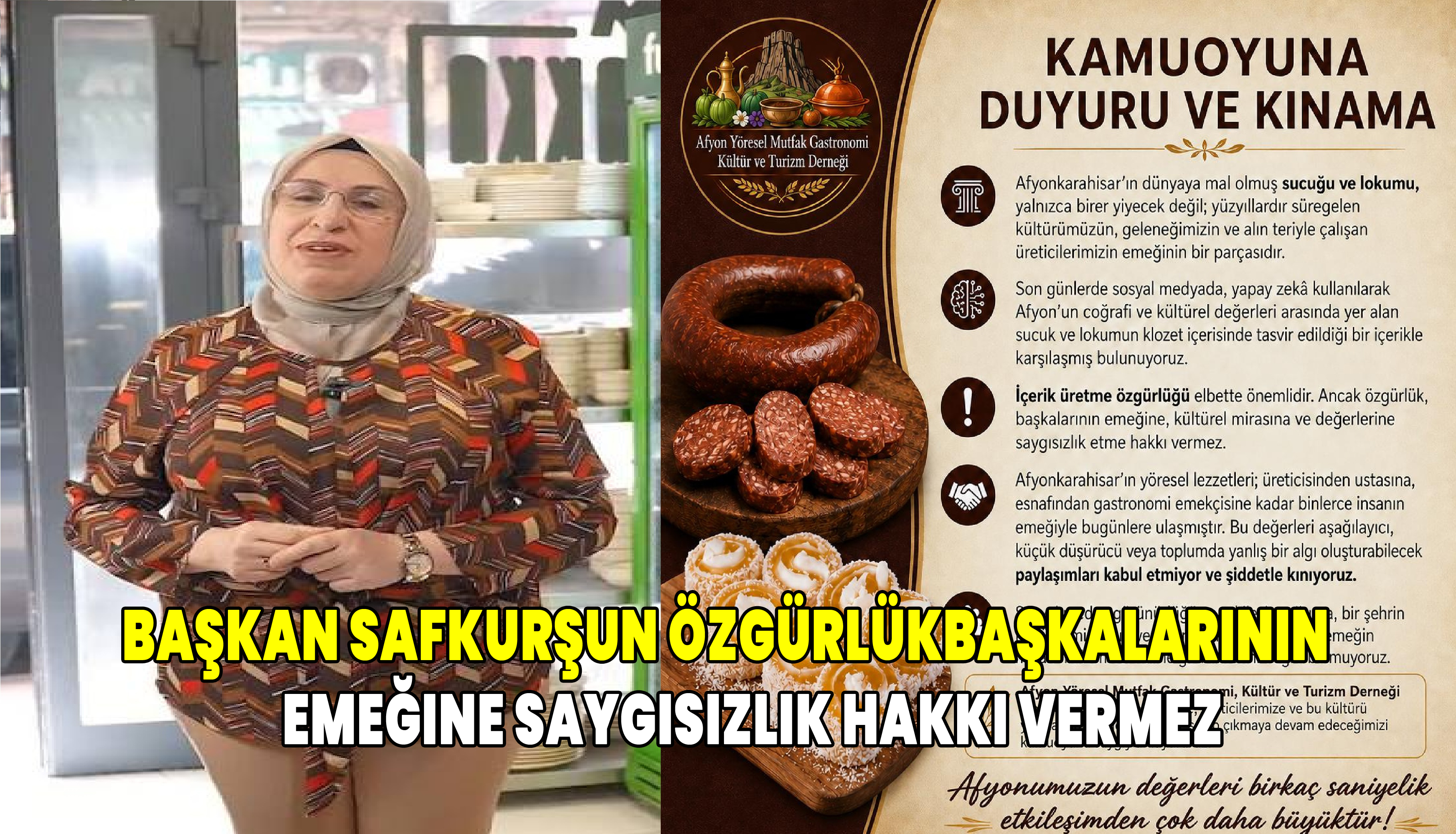 Başkan Safkurşun Özgürlük, başkalarının emeğine saygısızlık hakkı vermez