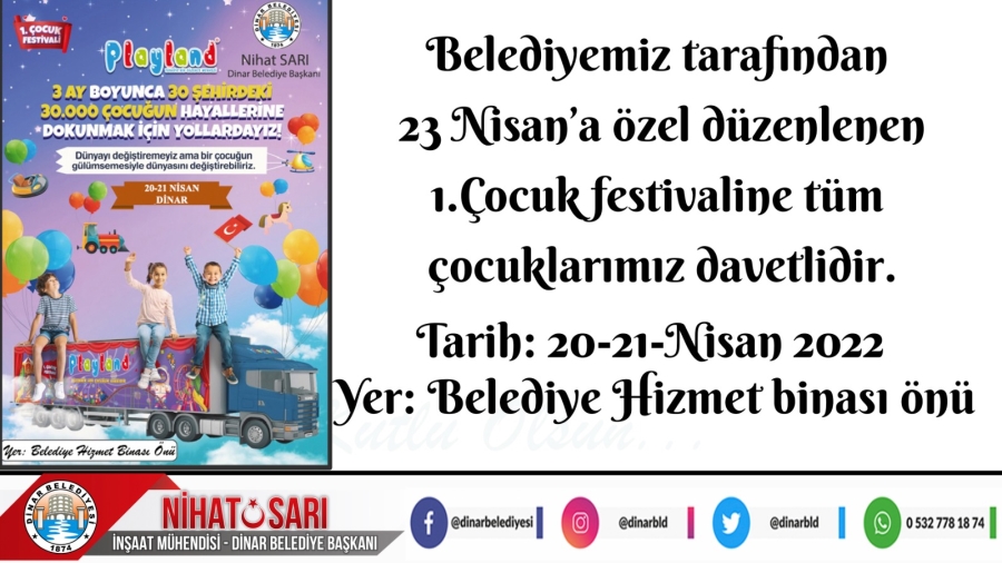 Başkan Sarı, “Çocuklarımızı 1.Çocuk festivaline bekliyoruz”