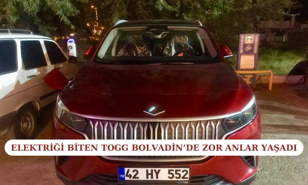 Elektriği biten TOGG Bolvadin’de zor anlar yaşadı